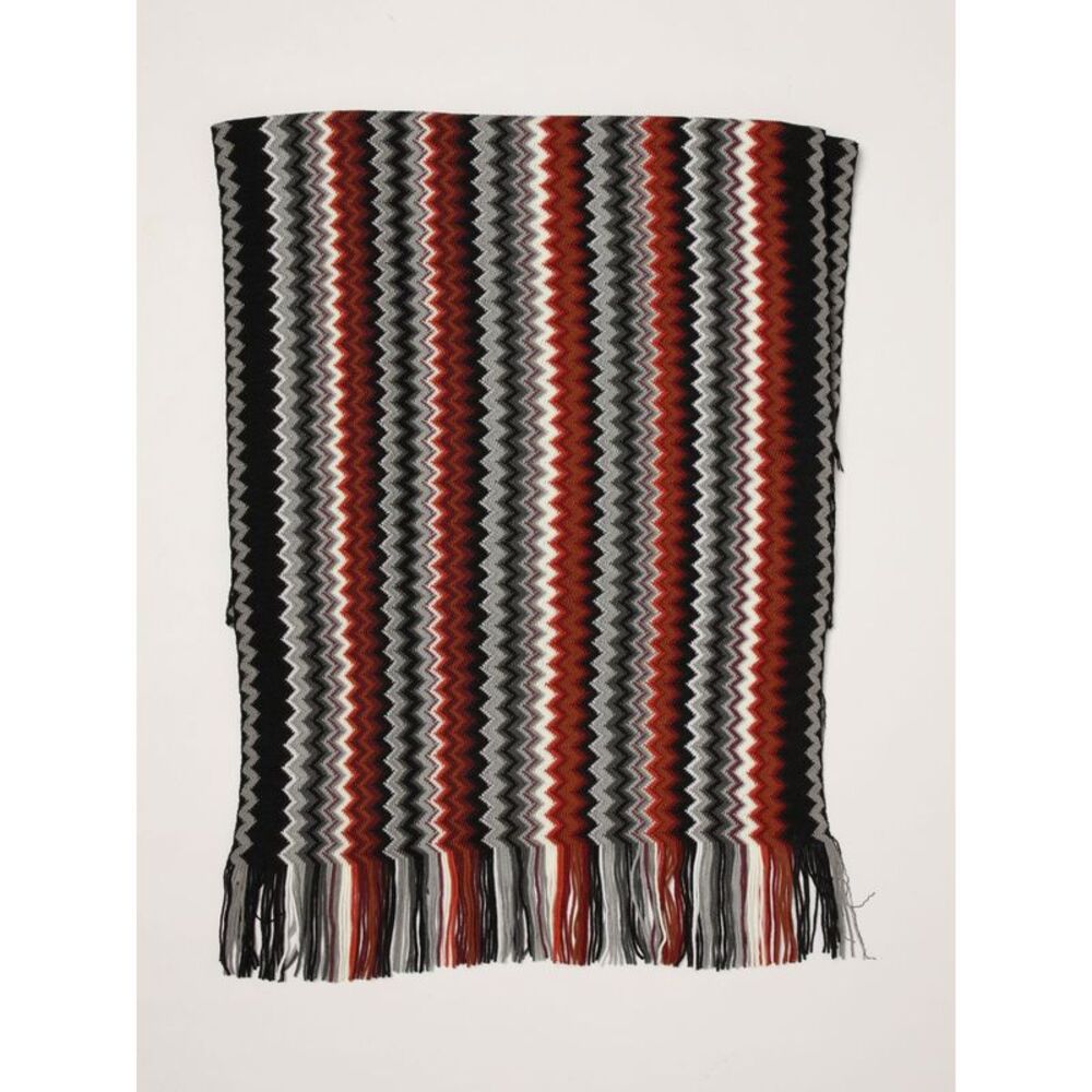 Missoni Men Abstract Striped Pattern Wool Blend Scarf Missoni